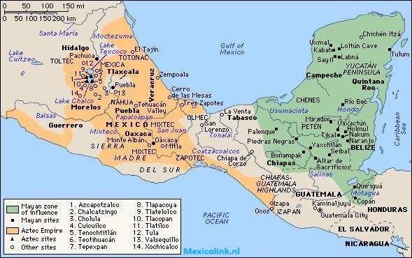 Mexico Landkaart - Mexico Map : Plattegrond, Acapulco, Mexico City ...